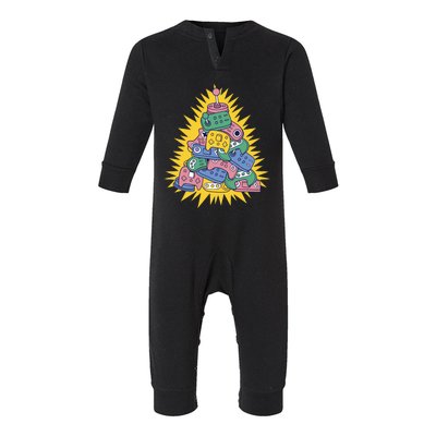 Gaming Christmas Tree Infant Fleece One Piece