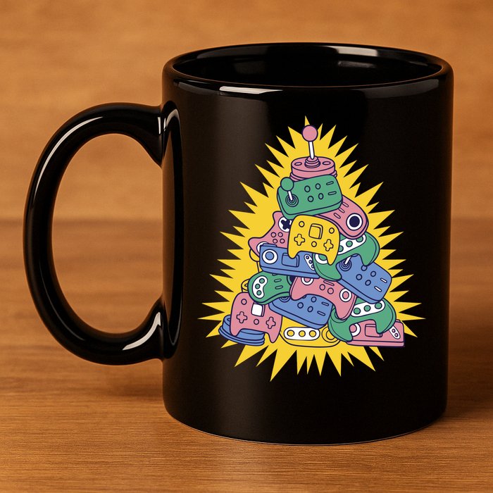 Gaming Christmas Tree 11oz C Handle Ceramic Mug