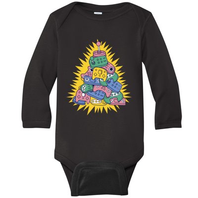 Gaming Christmas Tree Baby Long Sleeve Bodysuit