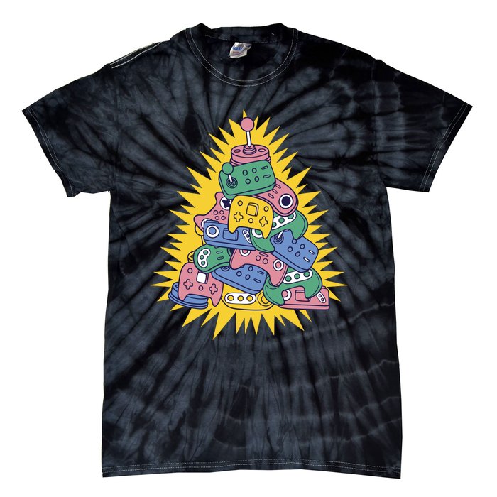 Gaming Christmas Tree Tie-Dye T-Shirt