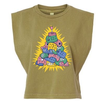 Gaming Christmas Tree Garment-Dyed Women's Muscle Tee