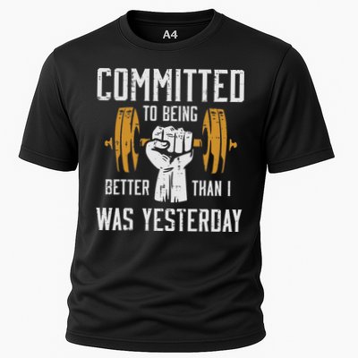 Gym Committed To Better Than Yesterday Workout Women Cooling Performance Crew T-Shirt