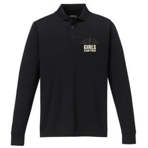 Girls Can Too Gym Workout Performance Long Sleeve Polo