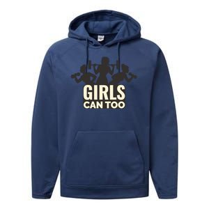 Girls Can Too Gym Workout Performance Fleece Hoodie