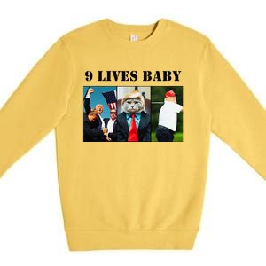 Groovy Cat Trump 9 Lives Baby Premium Crewneck Sweatshirt