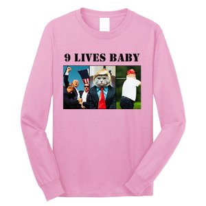 Groovy Cat Trump 9 Lives Baby Long Sleeve Shirt