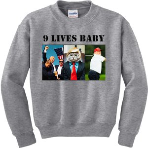 Groovy Cat Trump 9 Lives Baby Kids Sweatshirt