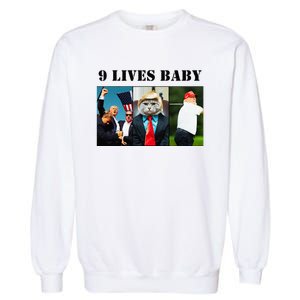 Groovy Cat Trump 9 Lives Baby Garment-Dyed Sweatshirt