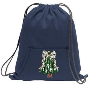 Girly Christmas Tree Bow Sweatshirt Cinch Pack Bag