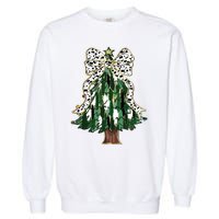 Girly Christmas Tree Bow Garment-Dyed Sweatshirt