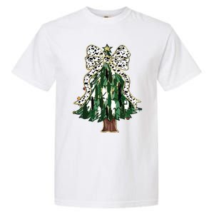 Girly Christmas Tree Bow Garment-Dyed Heavyweight T-Shirt