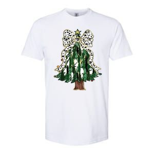 Girly Christmas Tree Bow Softstyle CVC T-Shirt