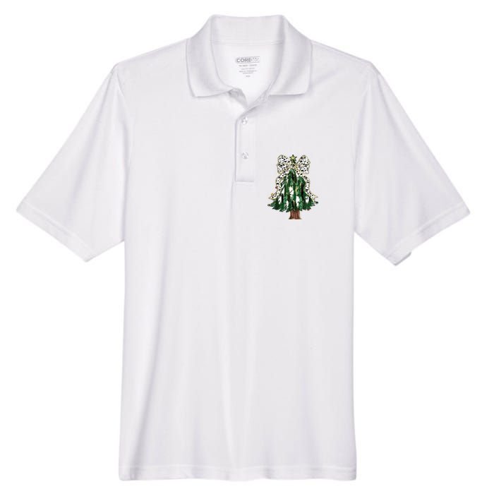 Girly Christmas Tree Bow Men's Origin Performance Pique Polo