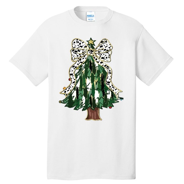 Girly Christmas Tree Bow Tall T-Shirt