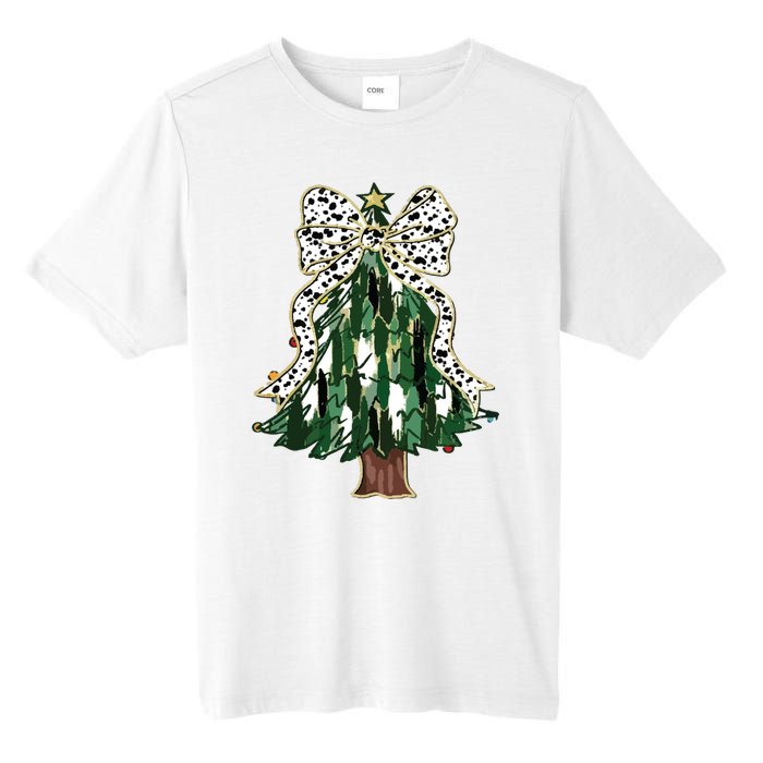 Girly Christmas Tree Bow Tall Fusion ChromaSoft Performance T-Shirt