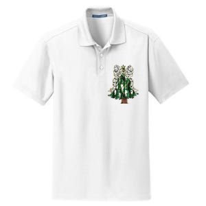 Girly Christmas Tree Bow Dry Zone Grid Polo