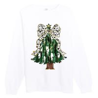 Girly Christmas Tree Bow Premium Crewneck Sweatshirt