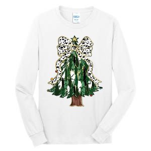 Girly Christmas Tree Bow Tall Long Sleeve T-Shirt