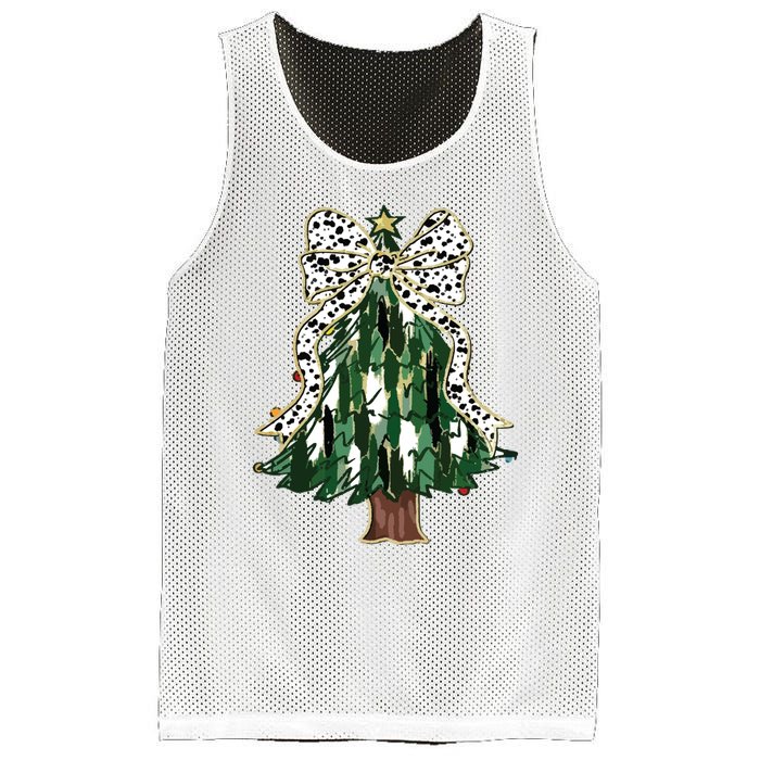 Girly Christmas Tree Bow Mesh Reversible Basketball Jersey Tank