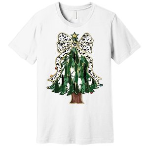 Girly Christmas Tree Bow Premium T-Shirt