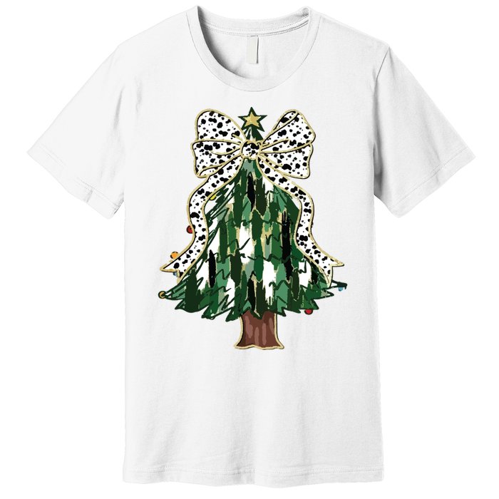 Girly Christmas Tree Bow Premium T-Shirt