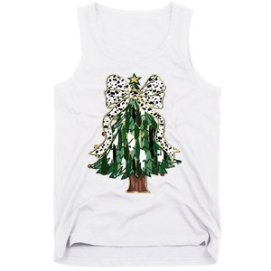 Girly Christmas Tree Bow Tank Top