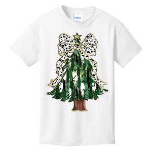 Girly Christmas Tree Bow Kids T-Shirt