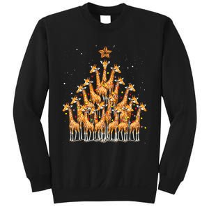 Giraffe Christmas Tree Giraffe Xmas Tree Sweatshirt