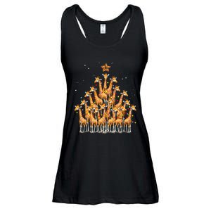 Giraffe Christmas Tree Giraffe Xmas Tree Ladies Essential Flowy Tank