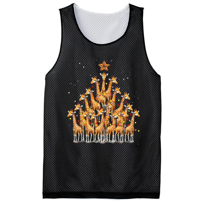 Giraffe Christmas Tree Giraffe Xmas Tree Mesh Reversible Basketball Jersey Tank