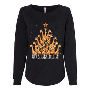 Giraffe Christmas Tree Giraffe Xmas Tree Womens California Wash Sweatshirt