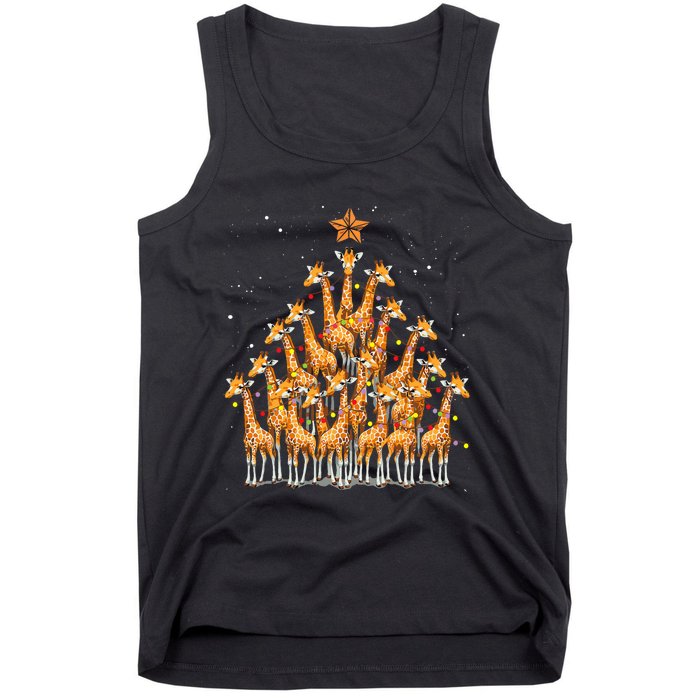 Giraffe Christmas Tree Giraffe Xmas Tree Tank Top