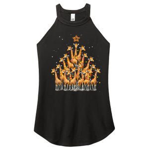 Giraffe Christmas Tree Giraffe Xmas Tree Women's Perfect Tri Rocker Tank