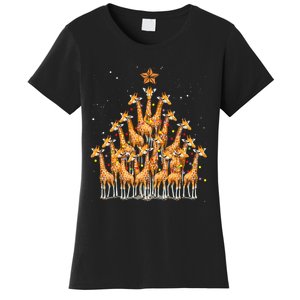 Giraffe Christmas Tree Giraffe Xmas Tree Women's T-Shirt