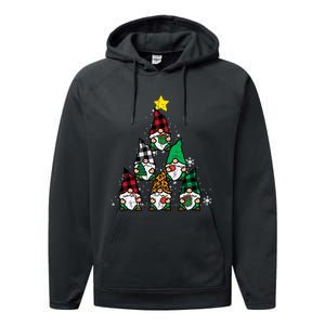 Gnomes Christmas Tree Funny Xmas Holidays Performance Fleece Hoodie