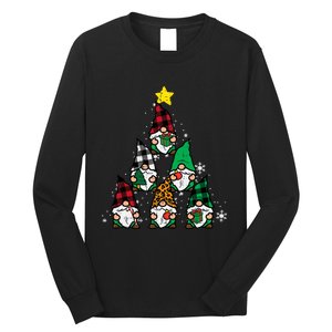 Gnomes Christmas Tree Funny Xmas Holidays Long Sleeve Shirt