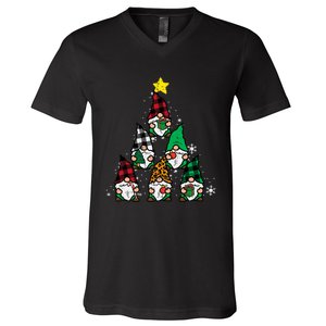 Gnomes Christmas Tree Funny Xmas Holidays V-Neck T-Shirt