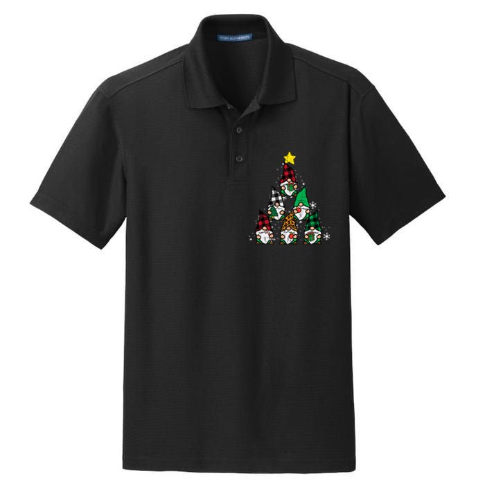 Gnomes Christmas Tree Funny Xmas Holidays Dry Zone Grid Polo