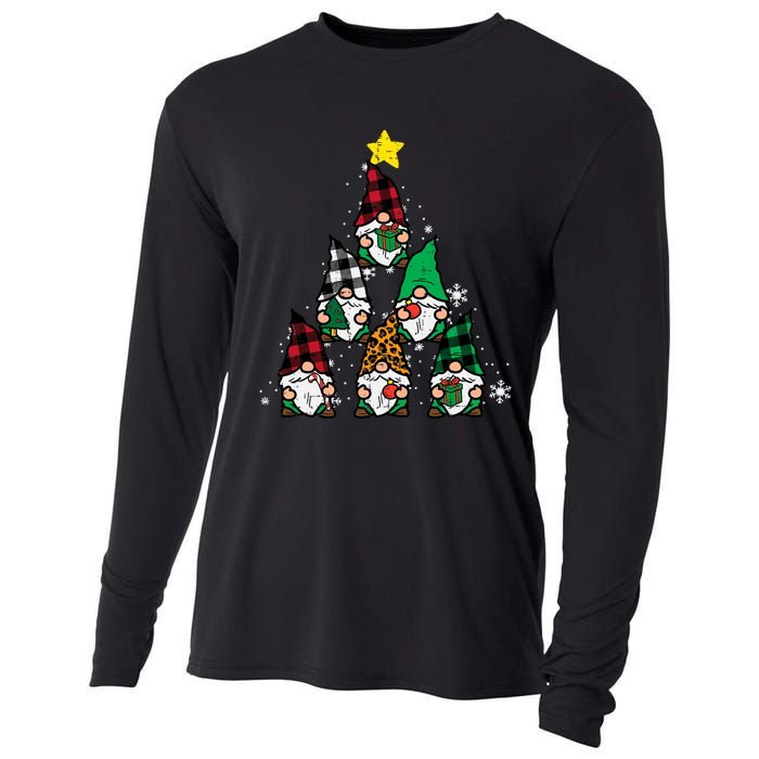 Gnomes Christmas Tree Funny Xmas Holidays Cooling Performance Long Sleeve Crew