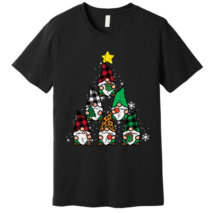 Gnomes Christmas Tree Funny Xmas Holidays Premium T-Shirt