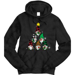 Gnomes Christmas Tree Funny Xmas Holidays Tie Dye Hoodie