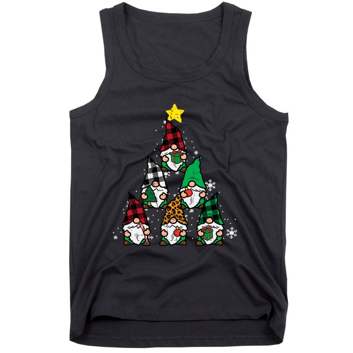 Gnomes Christmas Tree Funny Xmas Holidays Tank Top