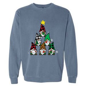 Gnomes Christmas Tree Funny Xmas Holidays Garment-Dyed Sweatshirt