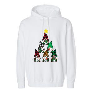 Gnomes Christmas Tree Funny Xmas Holidays Garment-Dyed Fleece Hoodie