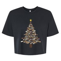 Guns Christmas Tree Camo Print Xmas Gift For Gun Lover TShirt Bella+Canvas Jersey Crop Tee