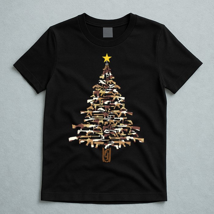 Guns Christmas Tree Camo Print Xmas Gift For Gun Lover TShirt T-Shirt