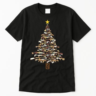 Guns Christmas Tree Camo Print Xmas Gift For Gun Lover TShirt Tall T-Shirt