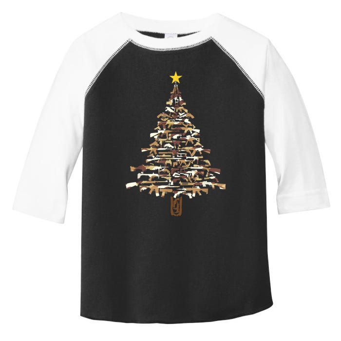 Guns Christmas Tree Camo Print Xmas Gift For Gun Lover TShirt Toddler Fine Jersey T-Shirt