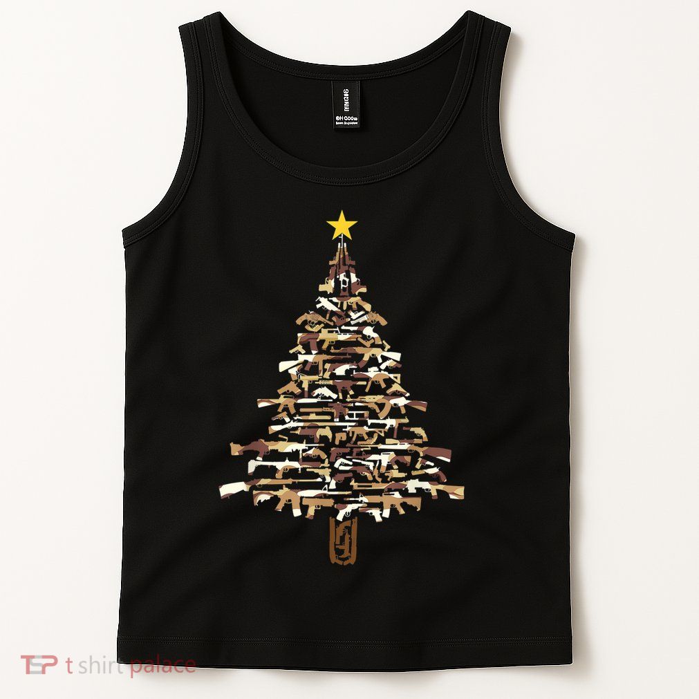 Guns Christmas Tree Camo Print Xmas Gift For Gun Lover TShirt Tank Top
