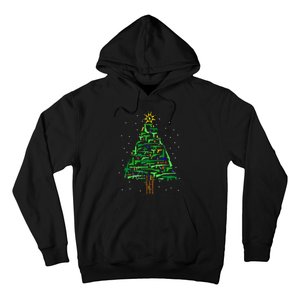 Gun Christmas Tree Funny Veteran Xmas 2024 Gifts Gun Lover Hoodie